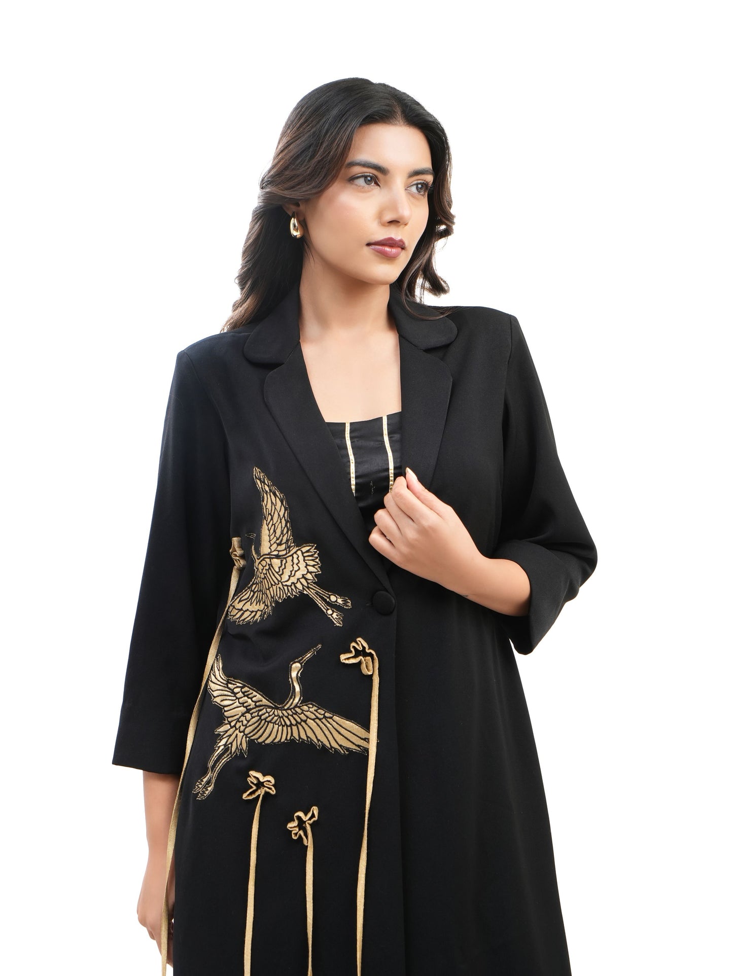 FIHA BLACK TRENCH COAT SET
