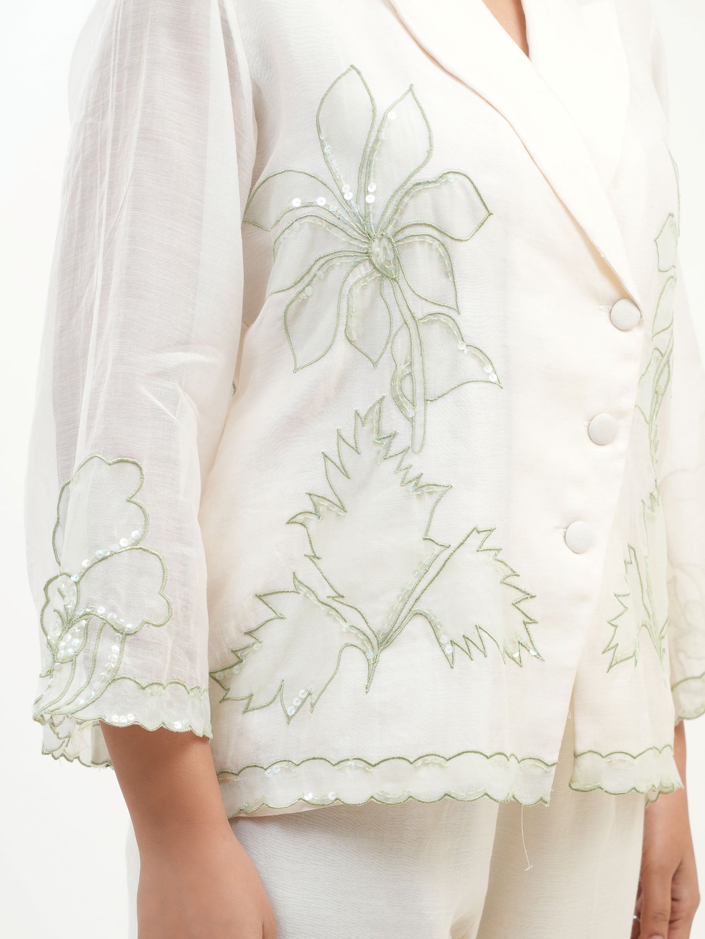 GREEN SHADOW WORK TWIN SET