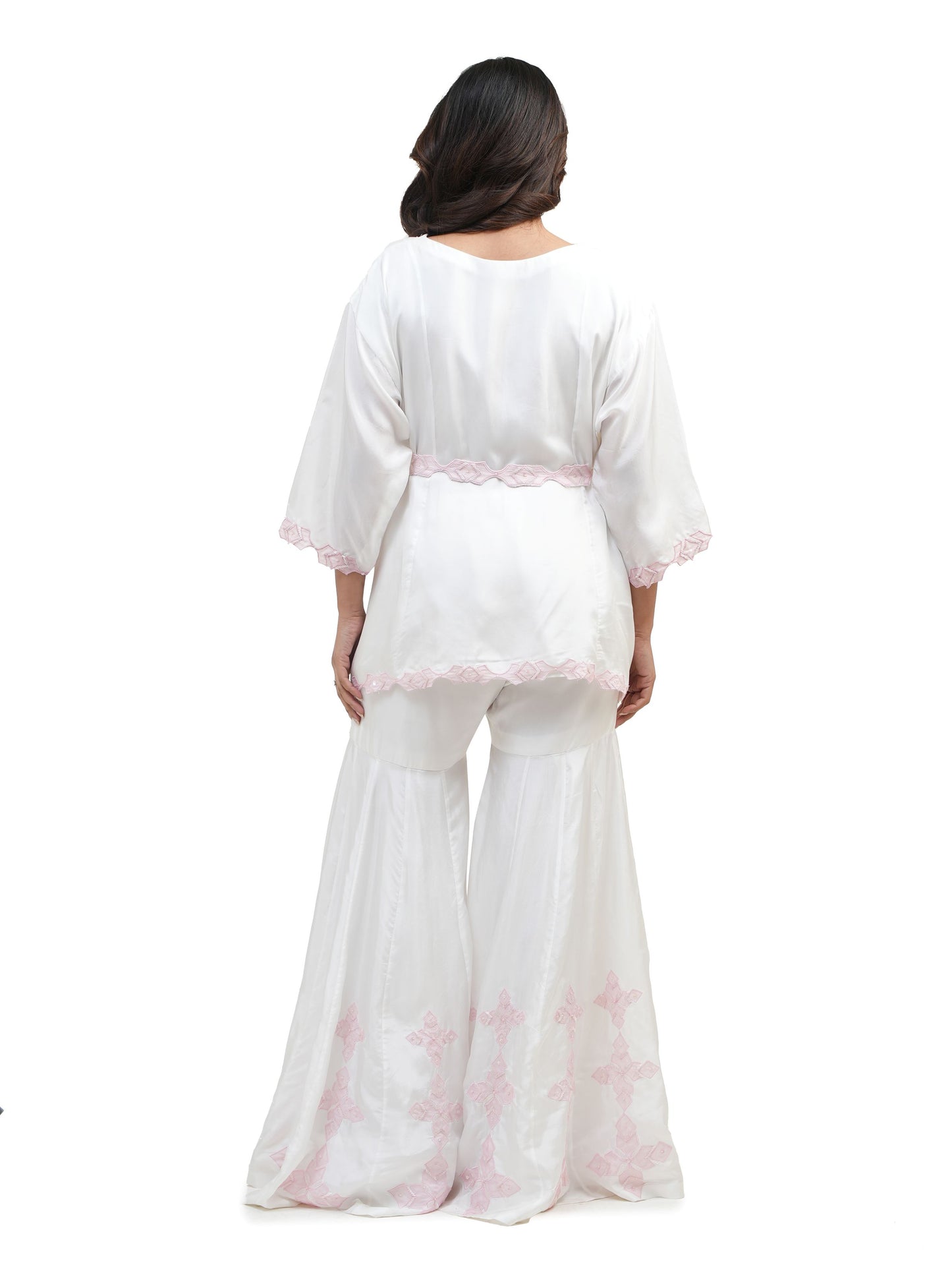 PINK SHADOW WORK SHARARA SET