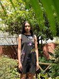 BLACK MULTI HUED DRESS
