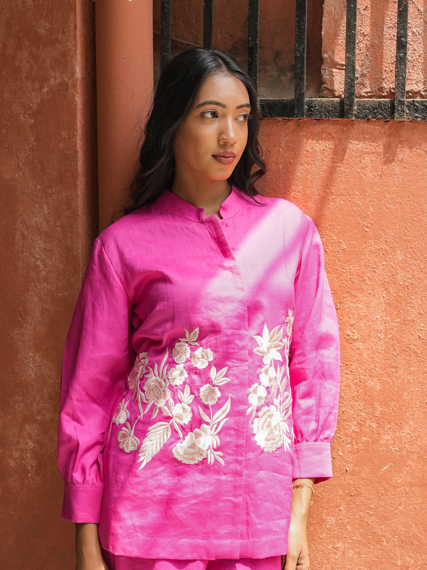 PINK EMBROIDERED TWIN