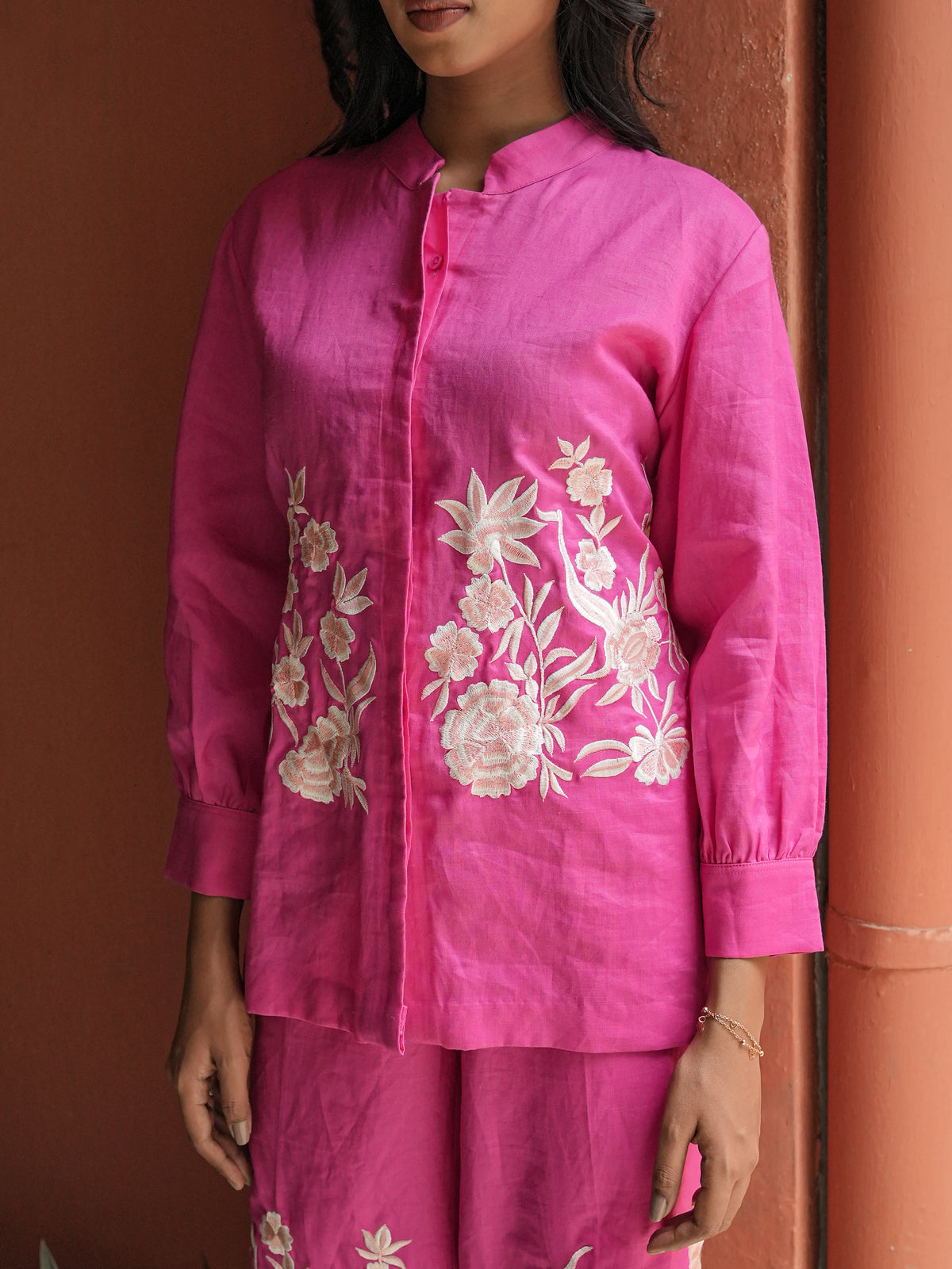PINK EMBROIDERED TWIN