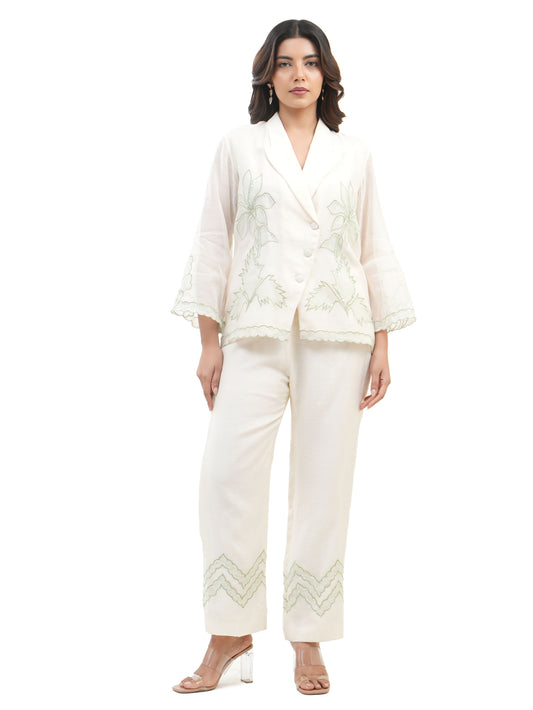 GREEN SHADOW WORK TWIN SET