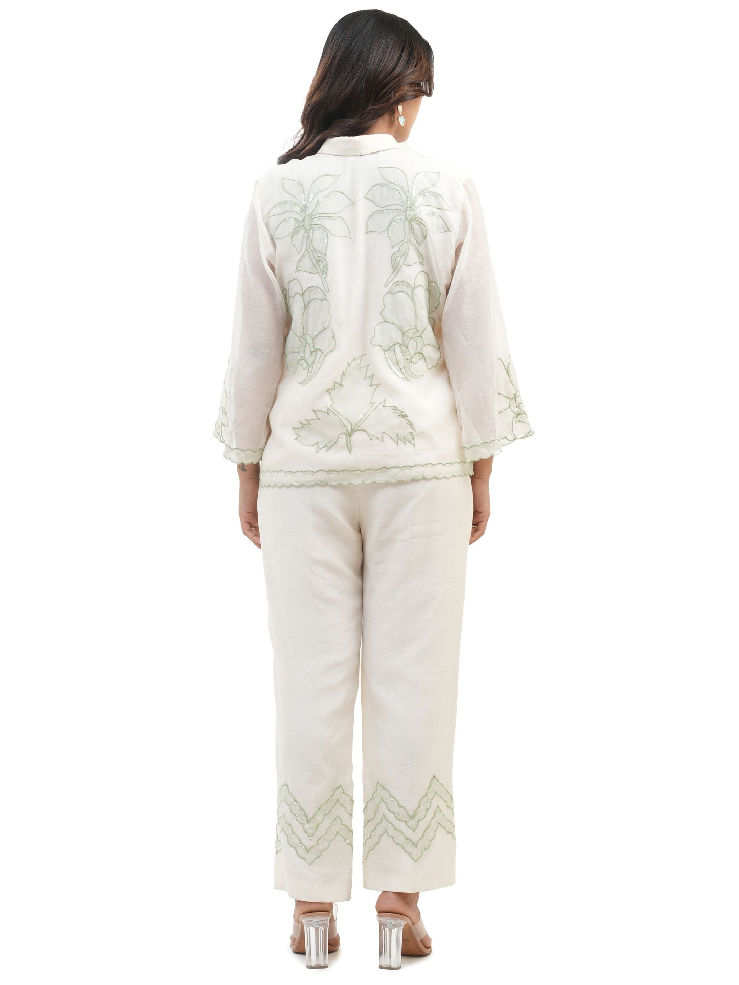 GREEN SHADOW WORK TWIN SET