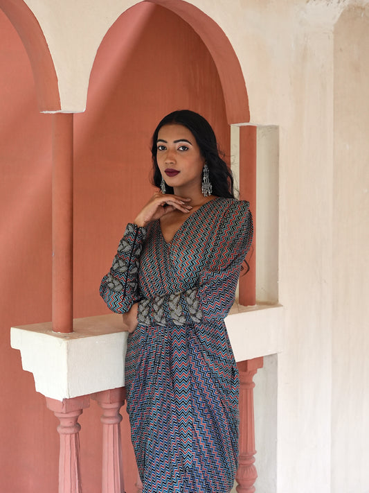 DRAPE AJRAK DRESS