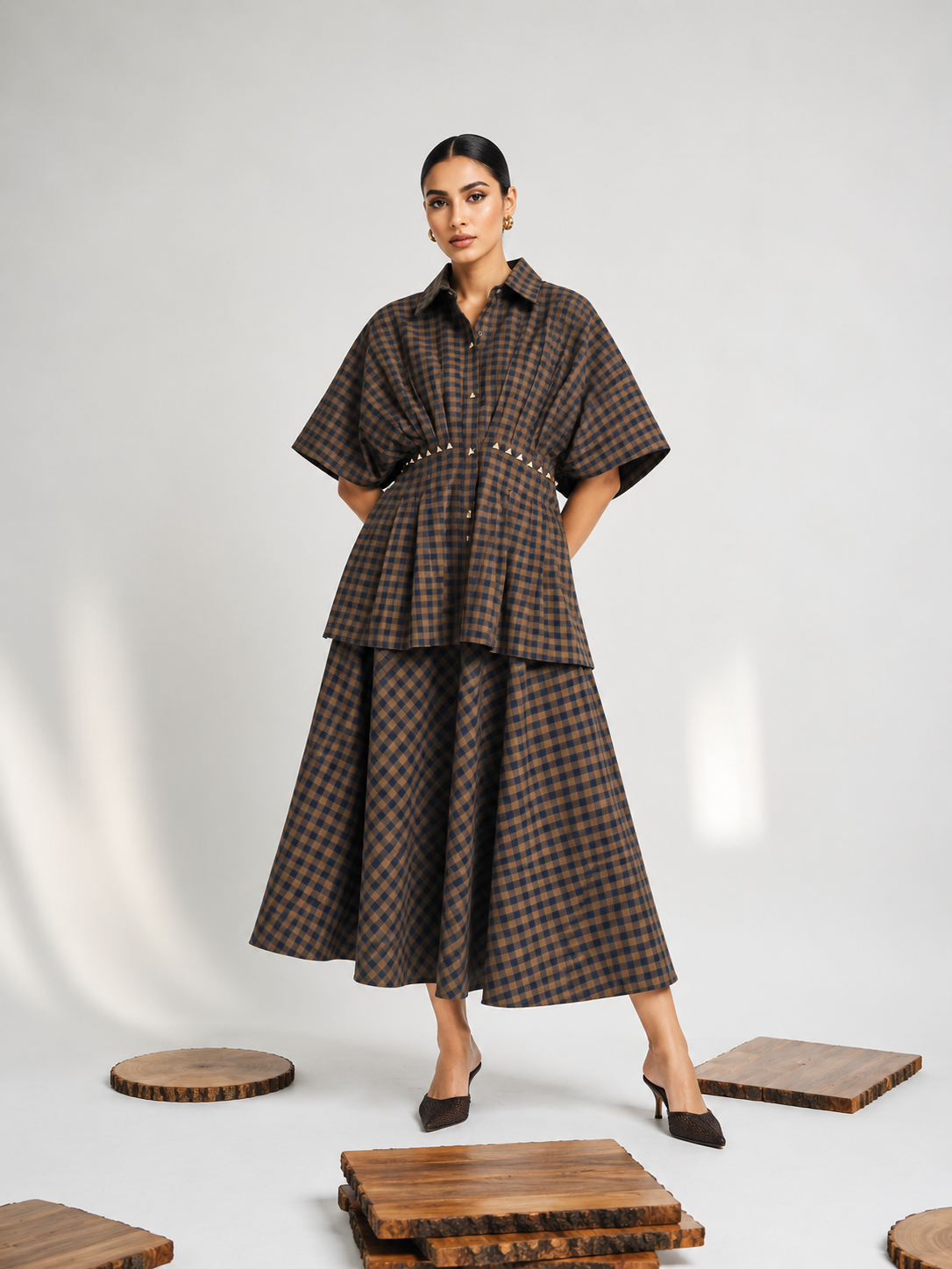 Ivy set - Chocolate brown camel