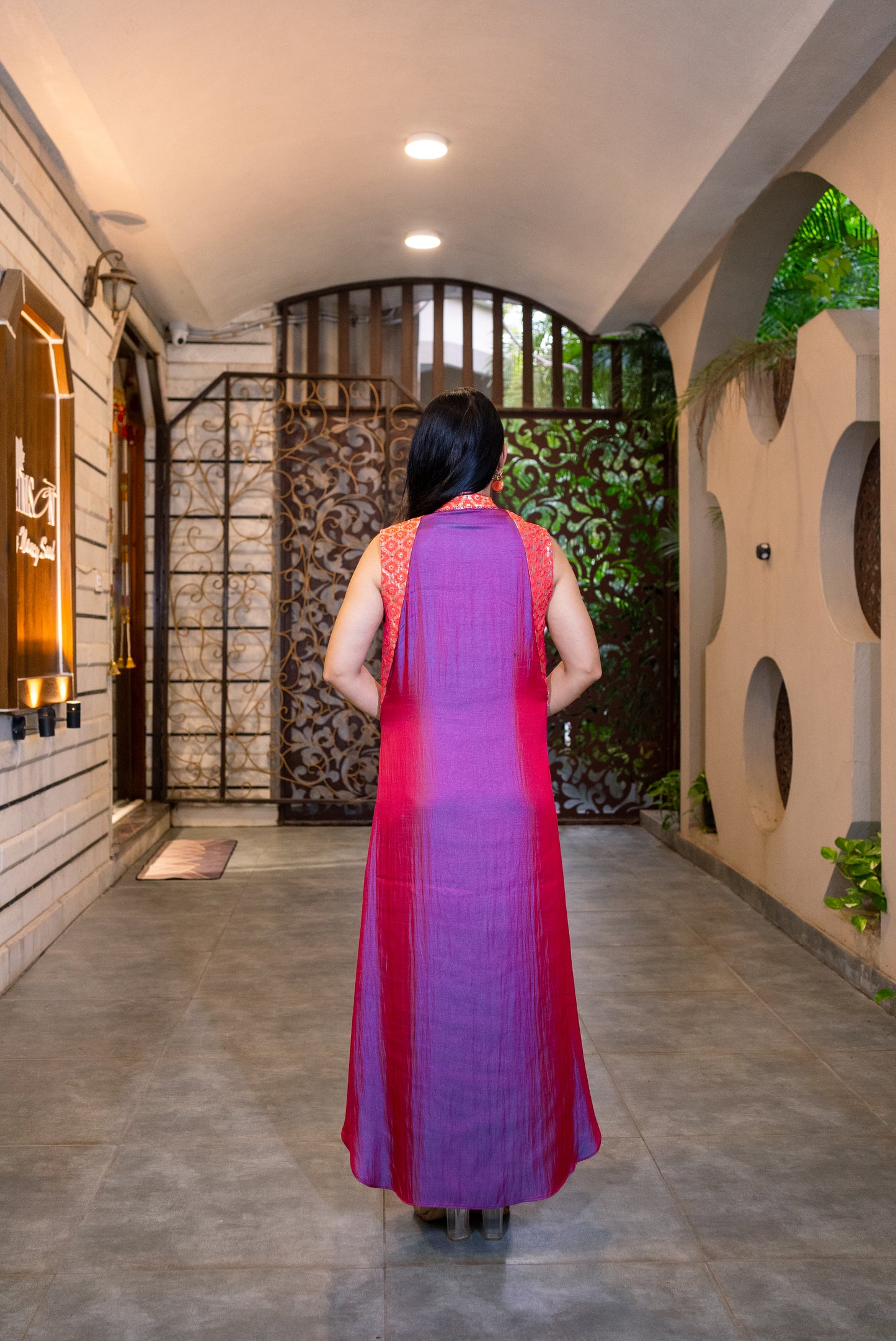 Sunheri  silk drape dress
