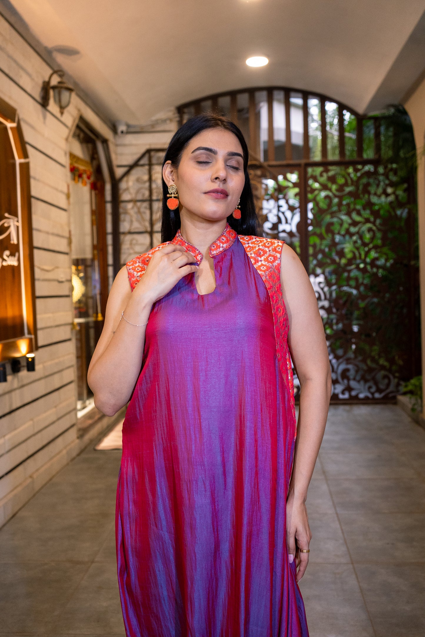 Sunheri  silk drape dress